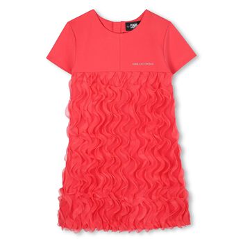 Girls Pink Logo Tulle Dress