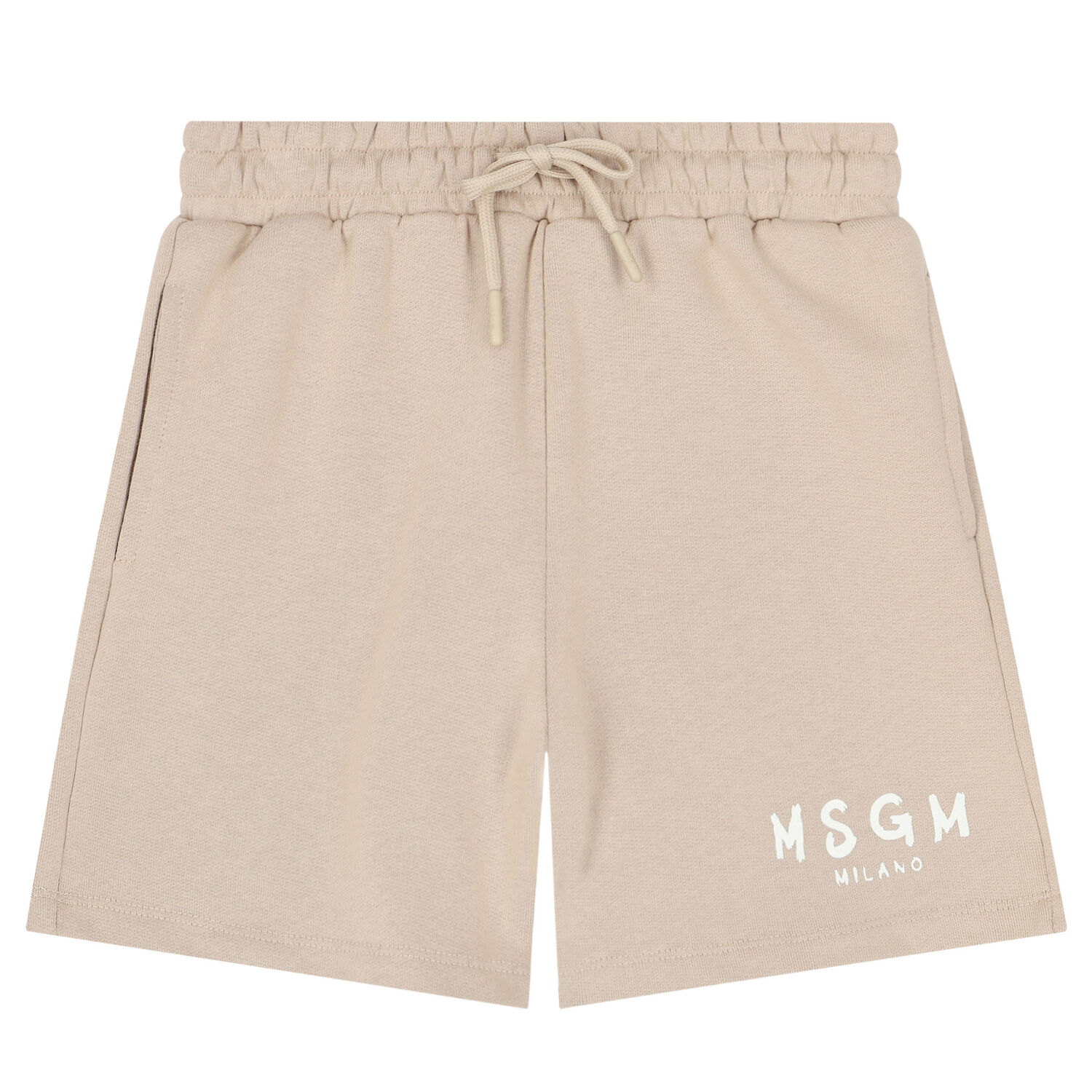 Boys Beige Logo Shorts, 1, hi-res