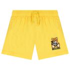 Boys Yellow Logo Swim Shorts, 1, hi-res