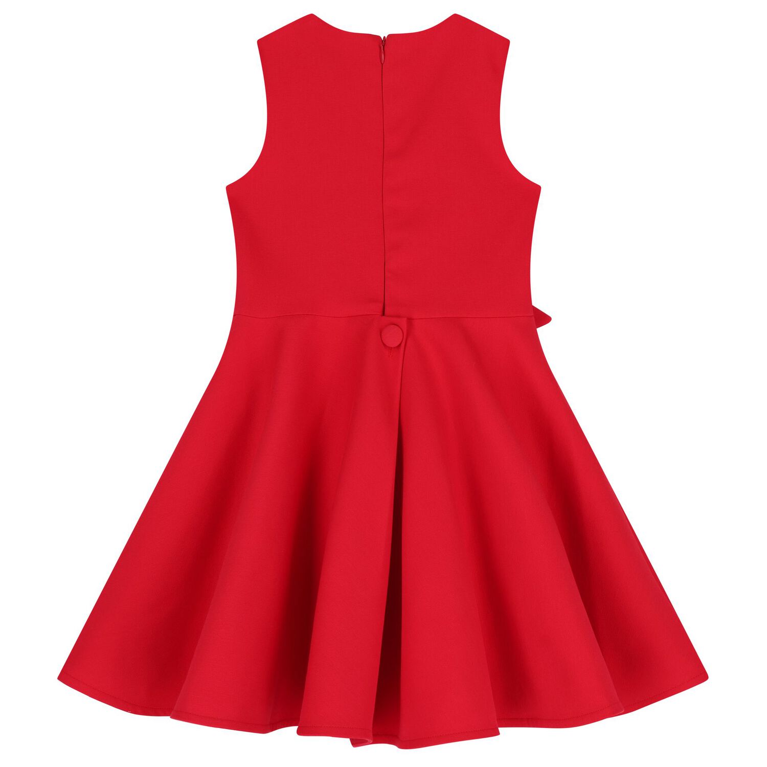 فستان بنات من الساتان مزين بالزهور باللون الاحمر والابيض , 3, hi-res image number null