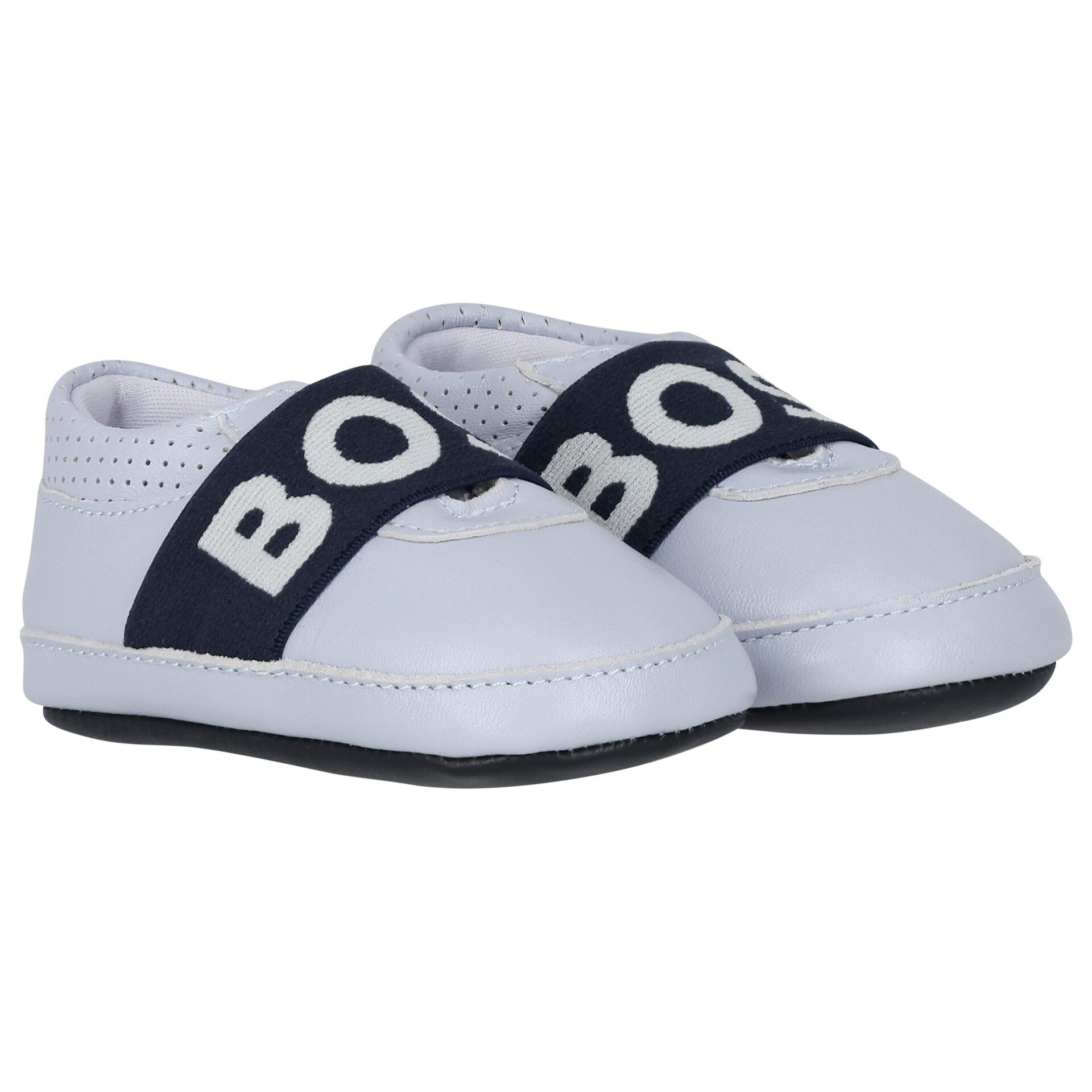 BOSS Baby Girls Blue Logo Pre Walker Shoes Junior Couture QA