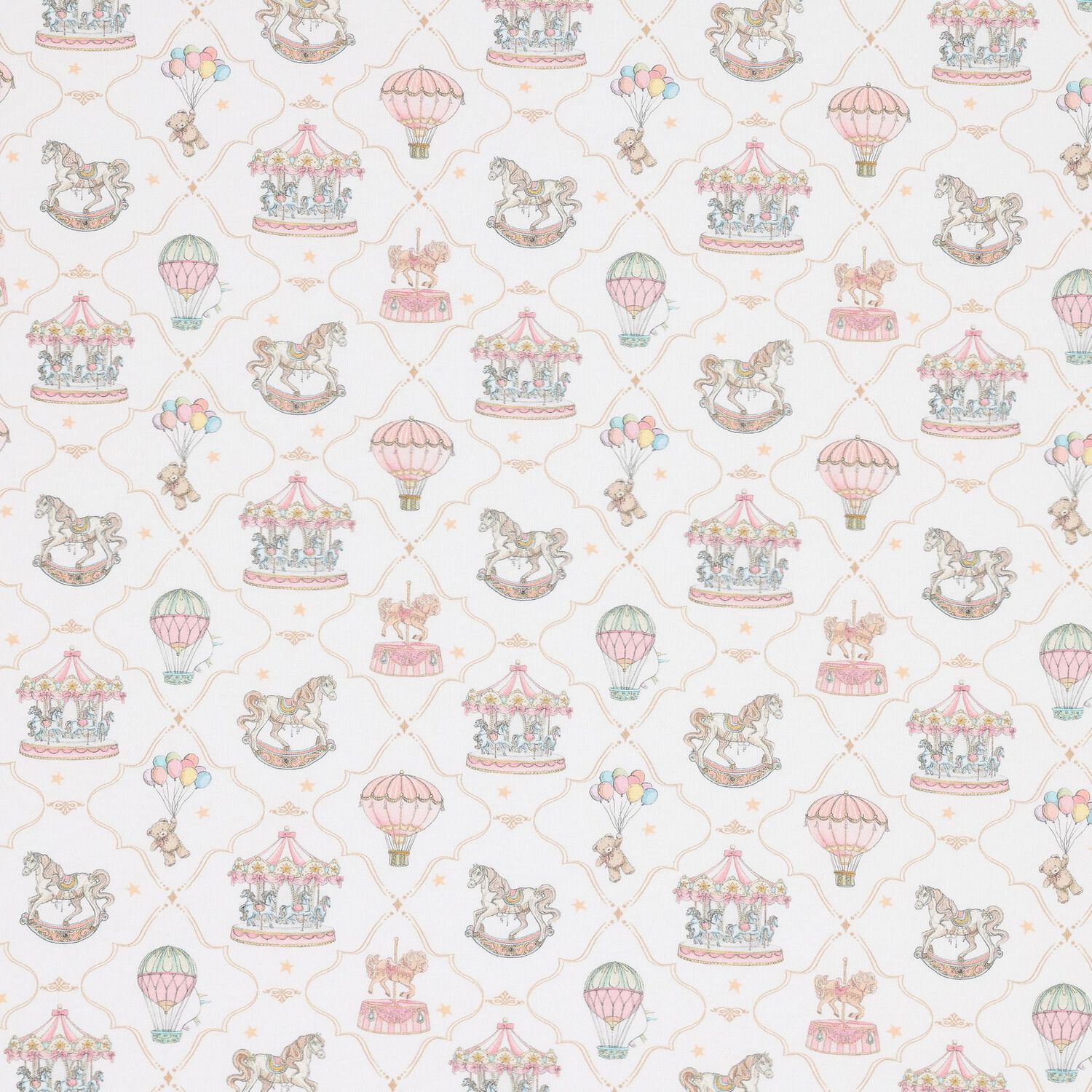 Baby Girls Pink & White Carousel & Hot Air Balloon Blanket, 1, hi-res image number null