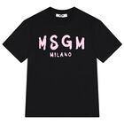 Girls Black & Pink Logo T-Shirt, 6, hi-res