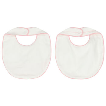 Baby Girls Pink & Ivory Bib ( 2-Pack )