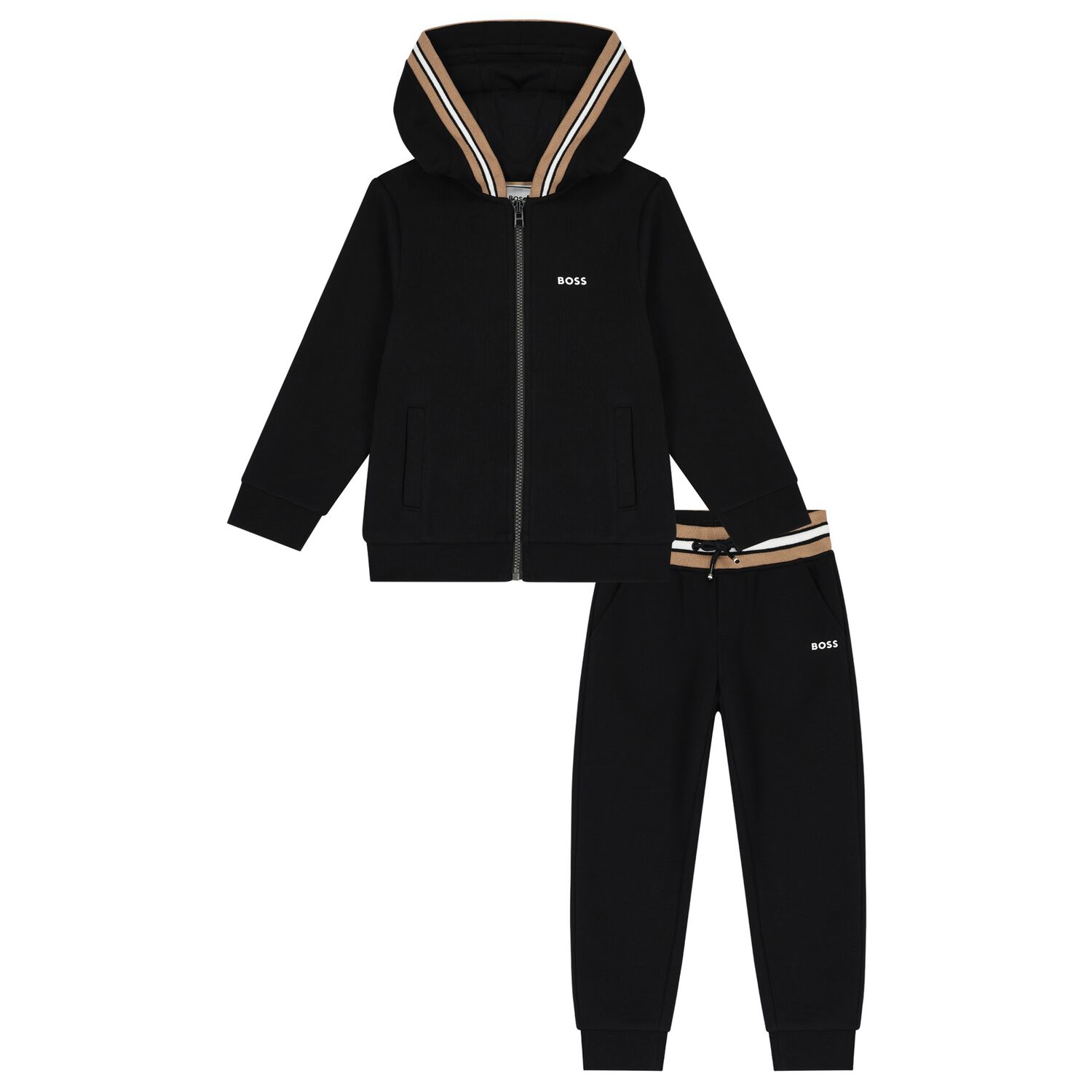 Boys Black Logo Tracksuit, 1, hi-res image number null