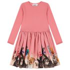 Girls Pink Cat Dress, 3, hi-res