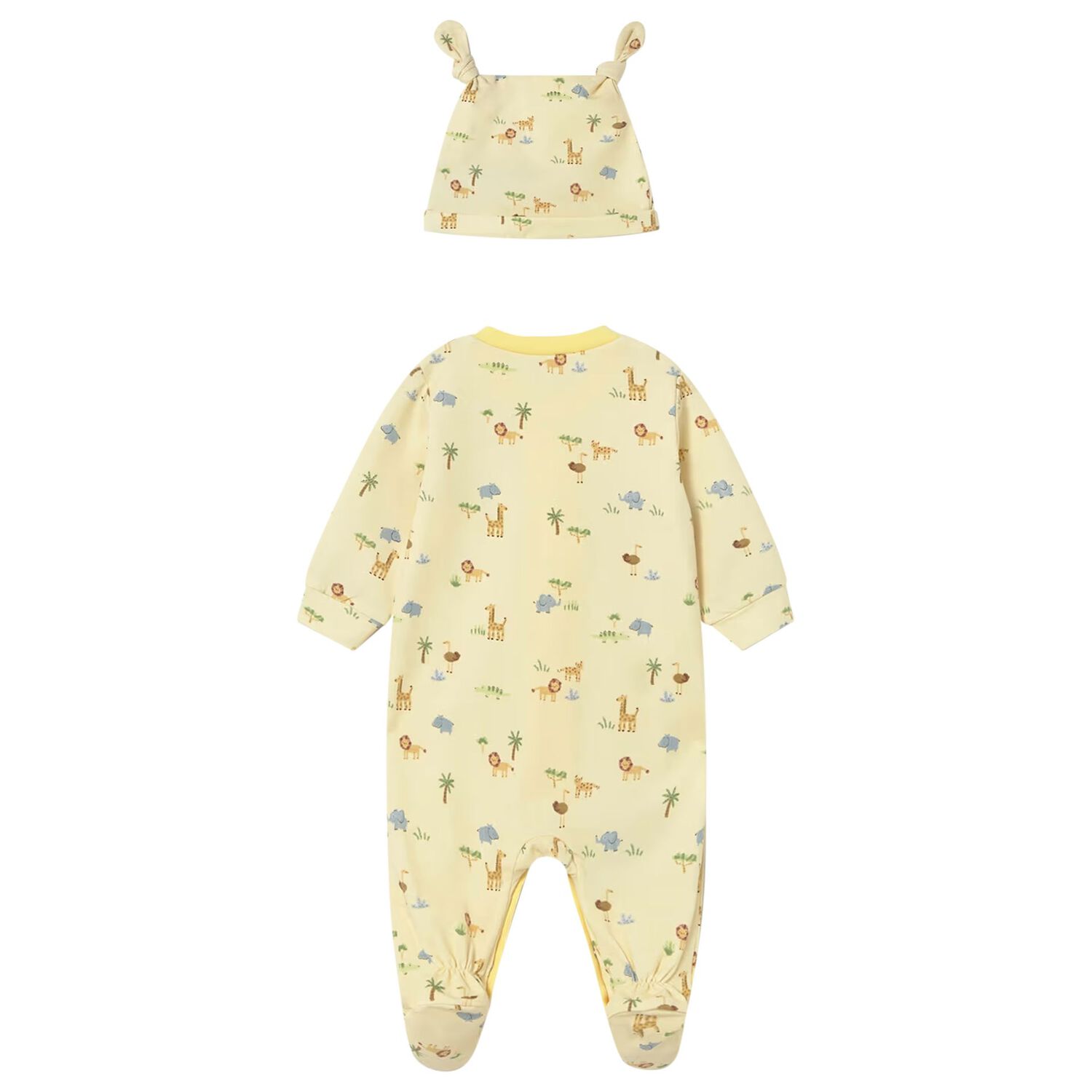 Baby Boys Yellow Animals Babygrow Set, 1, hi-res
