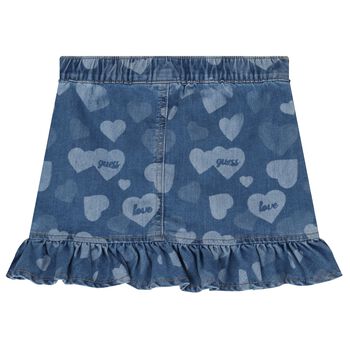 Girls Blue Logo Denim Skirt