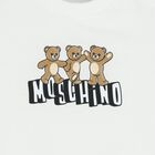 Younger Girls White & Pink Teddy Bear Logo Skirt Set, 1, hi-res