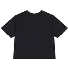 Girls Black Logo T-Shirt, 1, hi-res