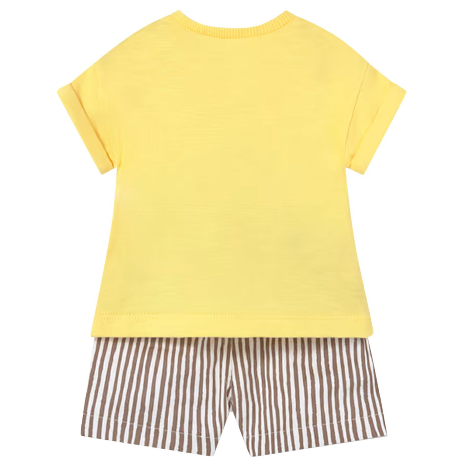 Baby Boys Yellow, White & Beige Shorts Set, 1, hi-res