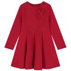 Girls Red Floral Dress, 1, hi-res