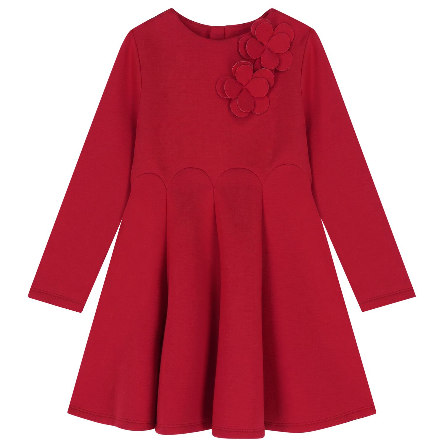 Girls Red Floral Dress, 1, hi-res