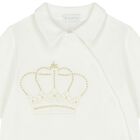 Baby Boys Ivory Crown Babygrow, 1, hi-res