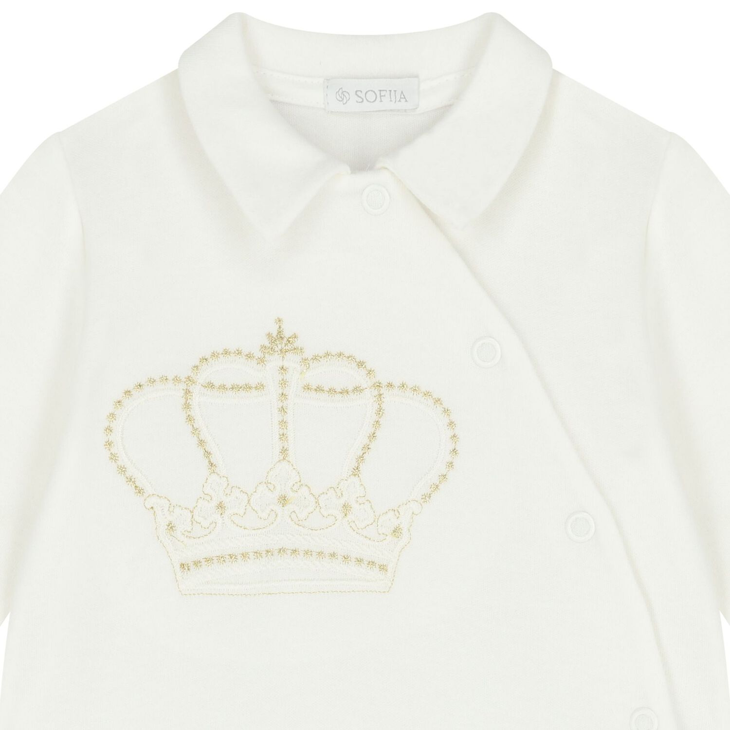 Baby Boys Ivory Crown Babygrow, 1, hi-res