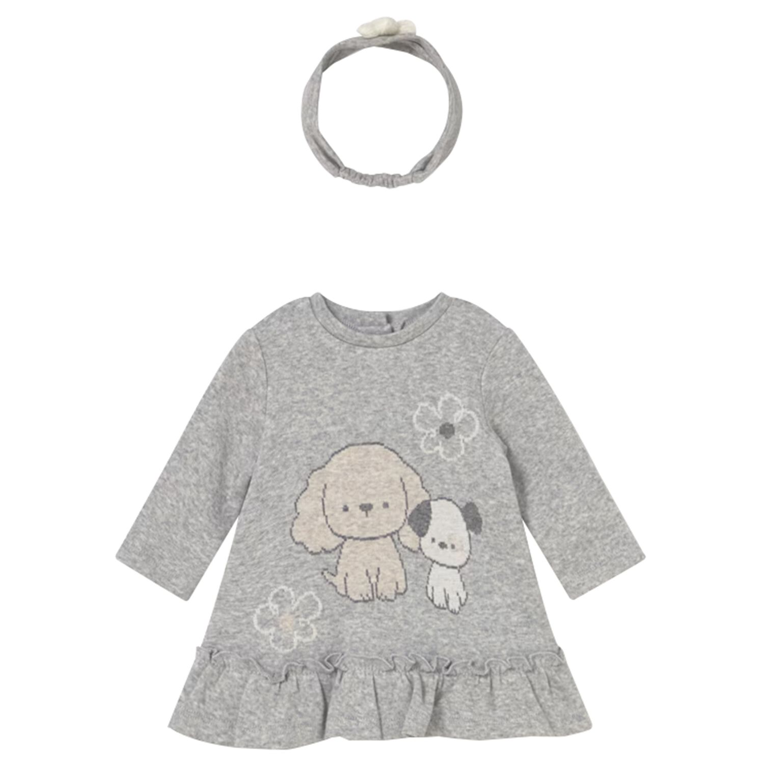 Baby Girls Grey Puppies Dress Set, 1, hi-res image number null