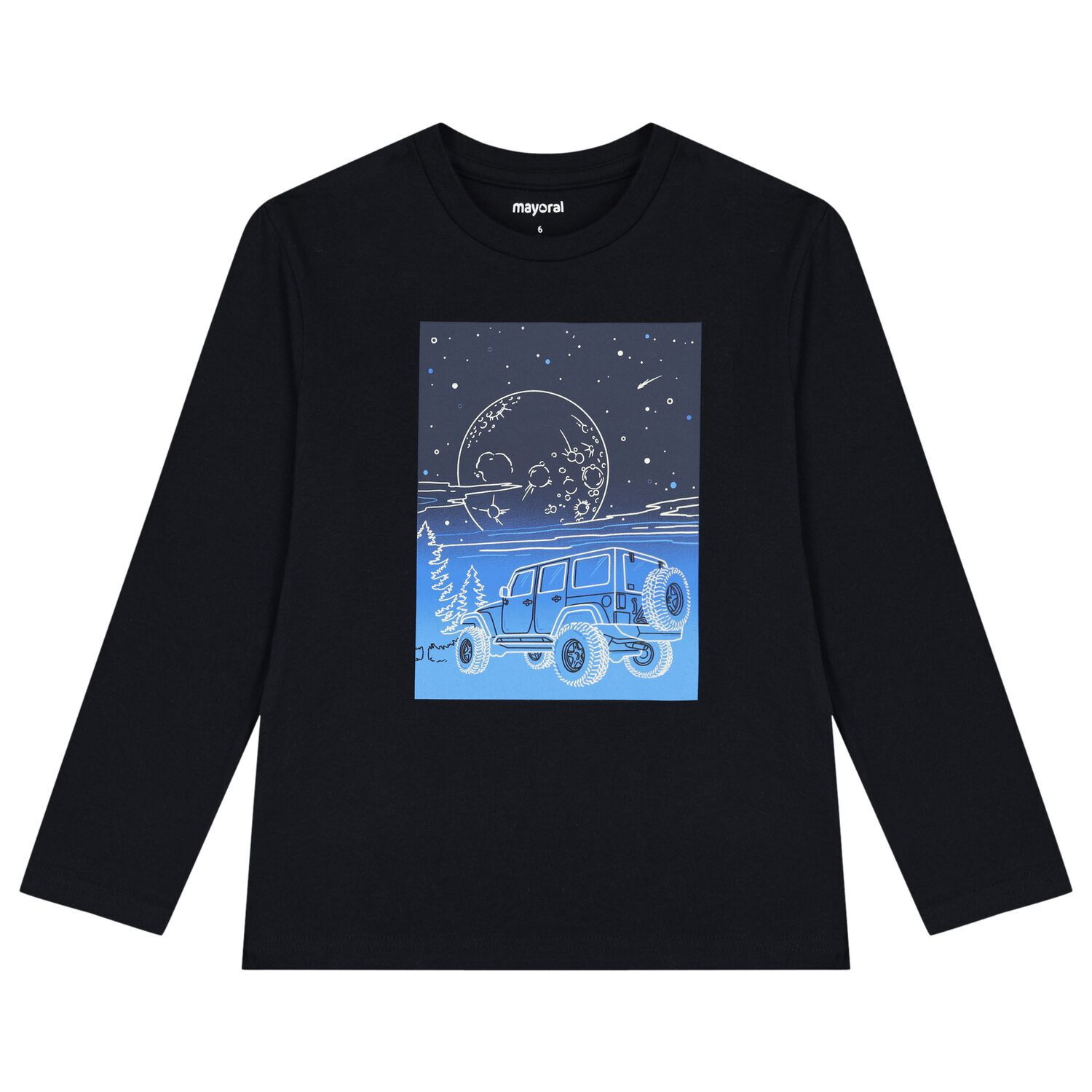 Boys Navy Blue Glow in the Dark Long Sleeve Top, 1, hi-res image number null
