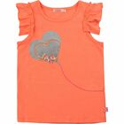 Girls Orange Sequin Heart Top, 1, hi-res