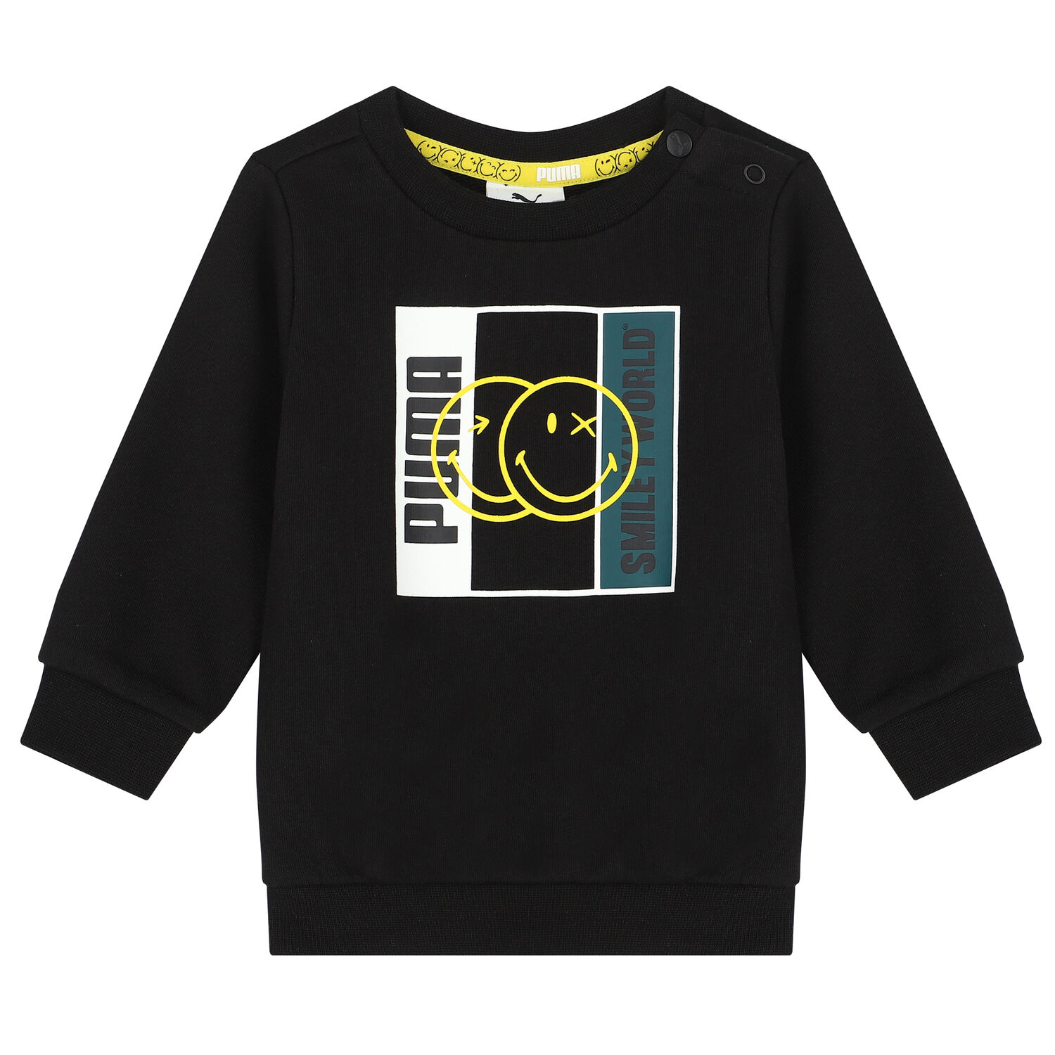 طقم رياضي بالشعار باللون الأسود, 1, hi-res