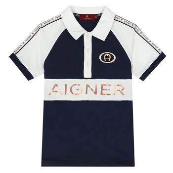 Boys Navy Blue Logo Polo Shirt
