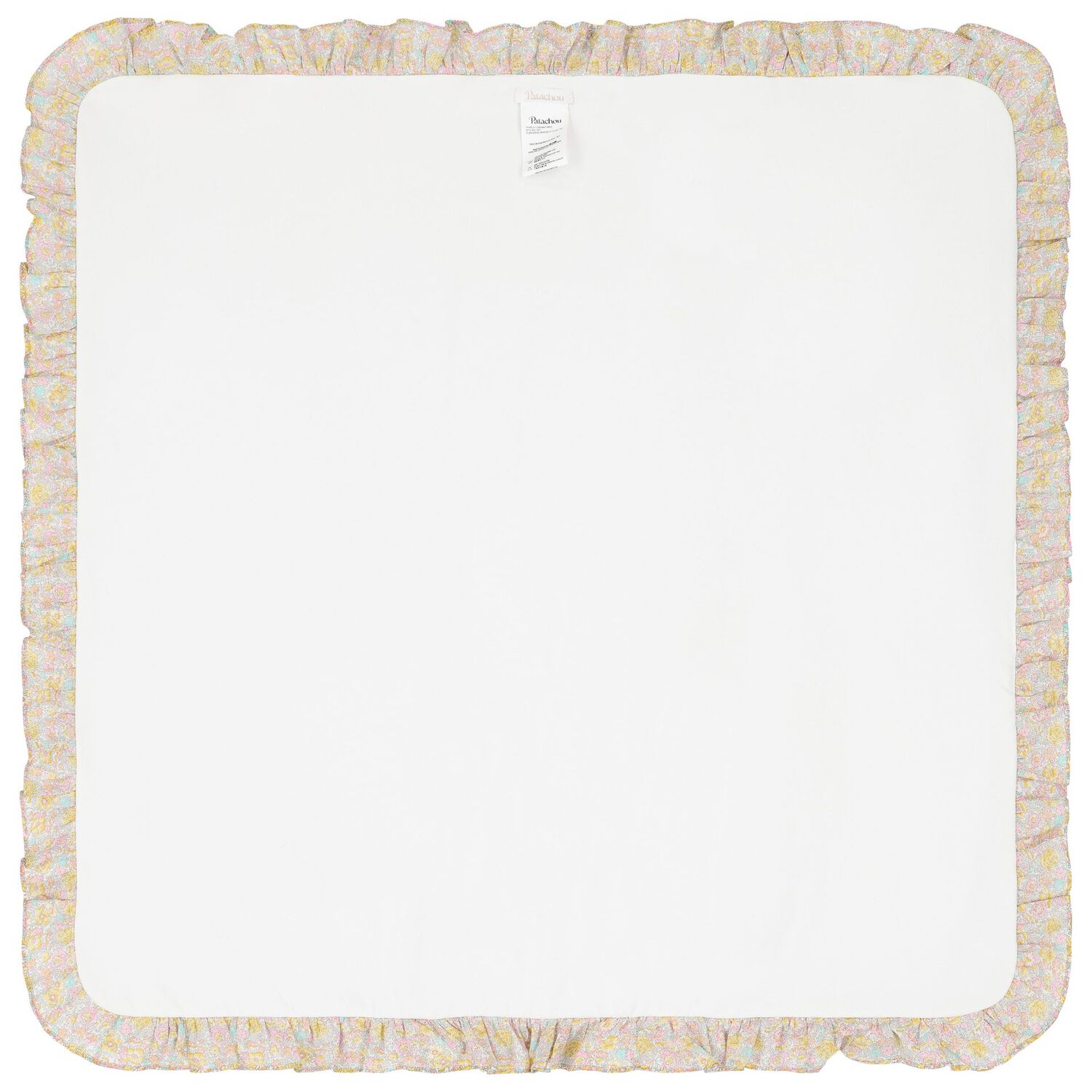 بطانية زهرية مكشكشة باللون العاجي للبنات, 1, hi-res