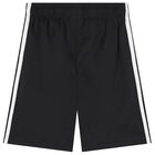 Black Trefoil Logo Shorts, 1, hi-res