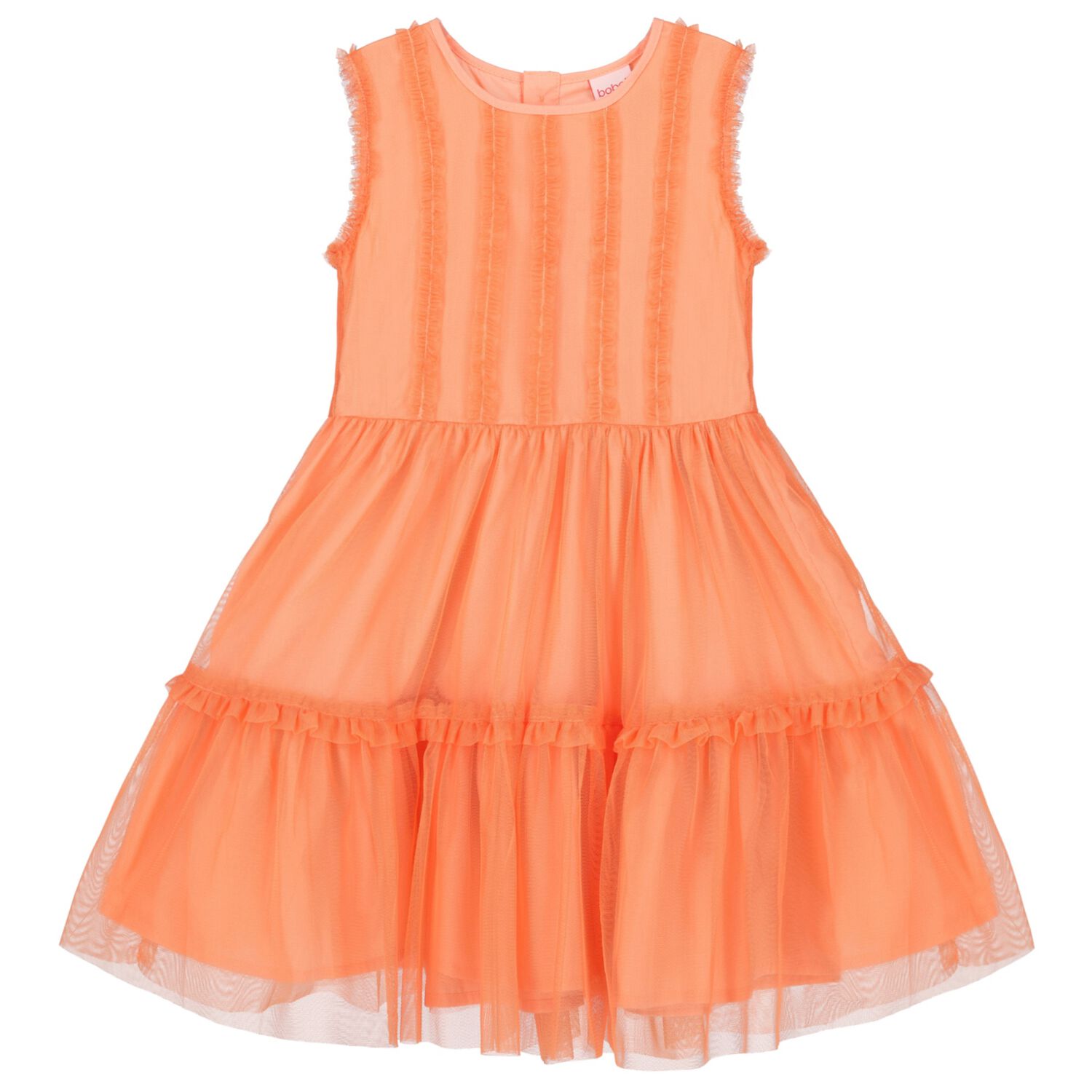 Girls Orange Tulle Dress, 2, hi-res image number null