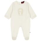 Ivory & Gold Logo Babygrow, 1, hi-res