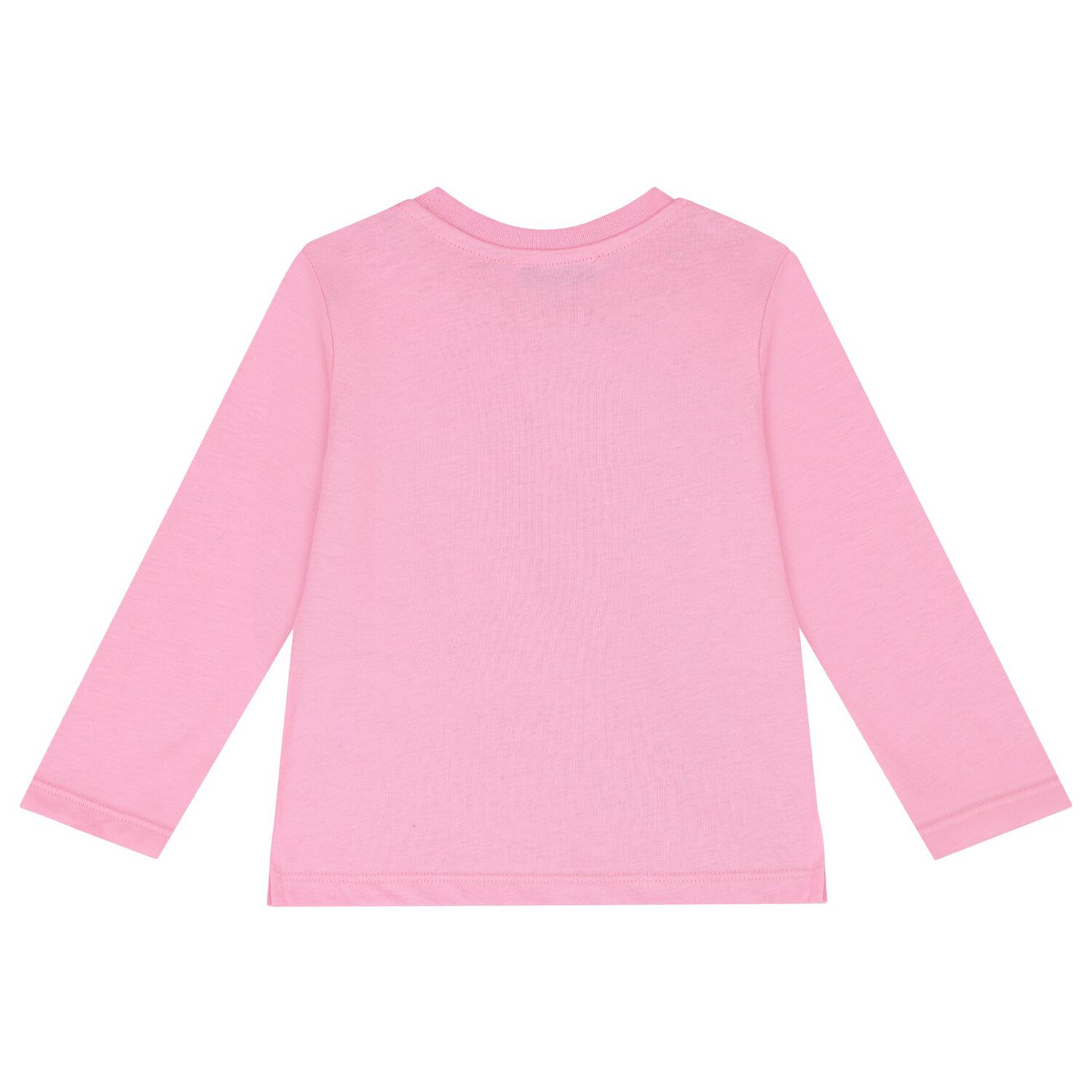 Younger Girls Pink Logo Long Sleeve Top, 1, hi-res