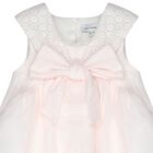Girls Mini Me Pink Bow Organza Dress, 1, hi-res