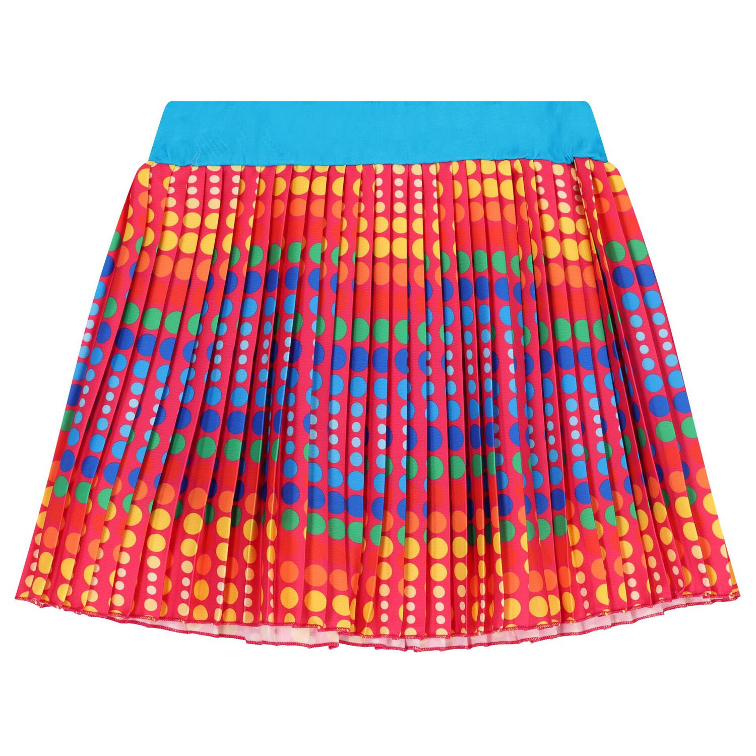 Girls Pink Pleated Dots Skirt, 1, hi-res