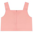 طقم تنورة ساتان باللون المرجاني والوردي و  الأبيض للبنات, 1, hi-res