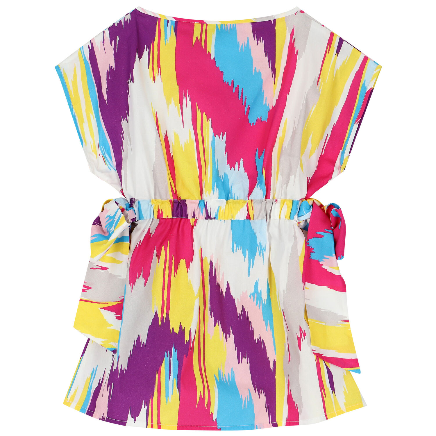 Girls White Abstract Beach Dress, 1, hi-res image number null