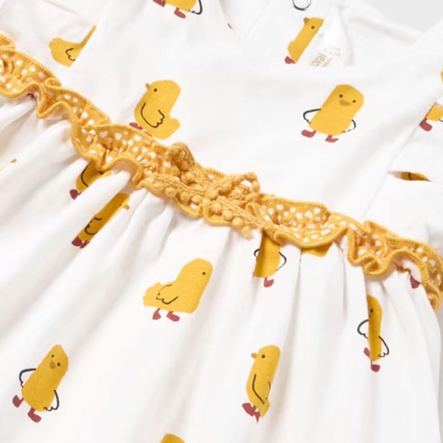 Baby Girls White  & Yellow Dress, 1, hi-res