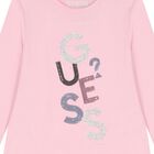 Girls Pink Logo Long Sleeve Top, 1, hi-res