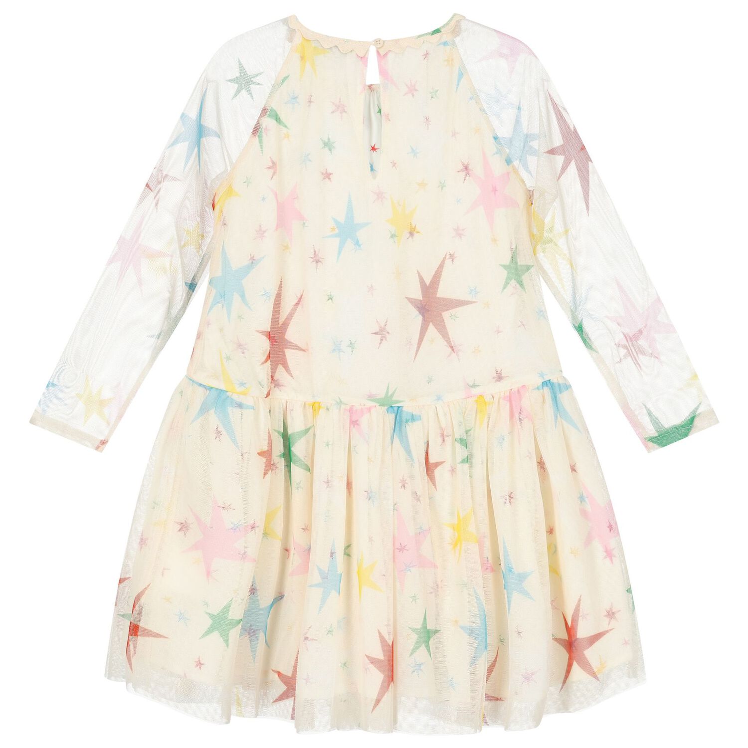 Girls Ivory Star Tulle Dress, 1, hi-res