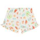 Girls Orange & Ivory Fruit Shorts Set, 1, hi-res