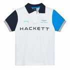 تيشيرت بولو بالشعار باللون الابيض والرمادي للاولاد, 1, hi-res