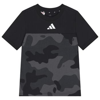 Black & Grey Logo Camouflaged T-Shirt