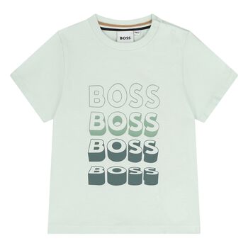 Younger Boys Green Logo T-Shirt