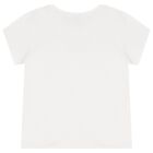 Girls White Bow T-Shirt, 2, hi-res