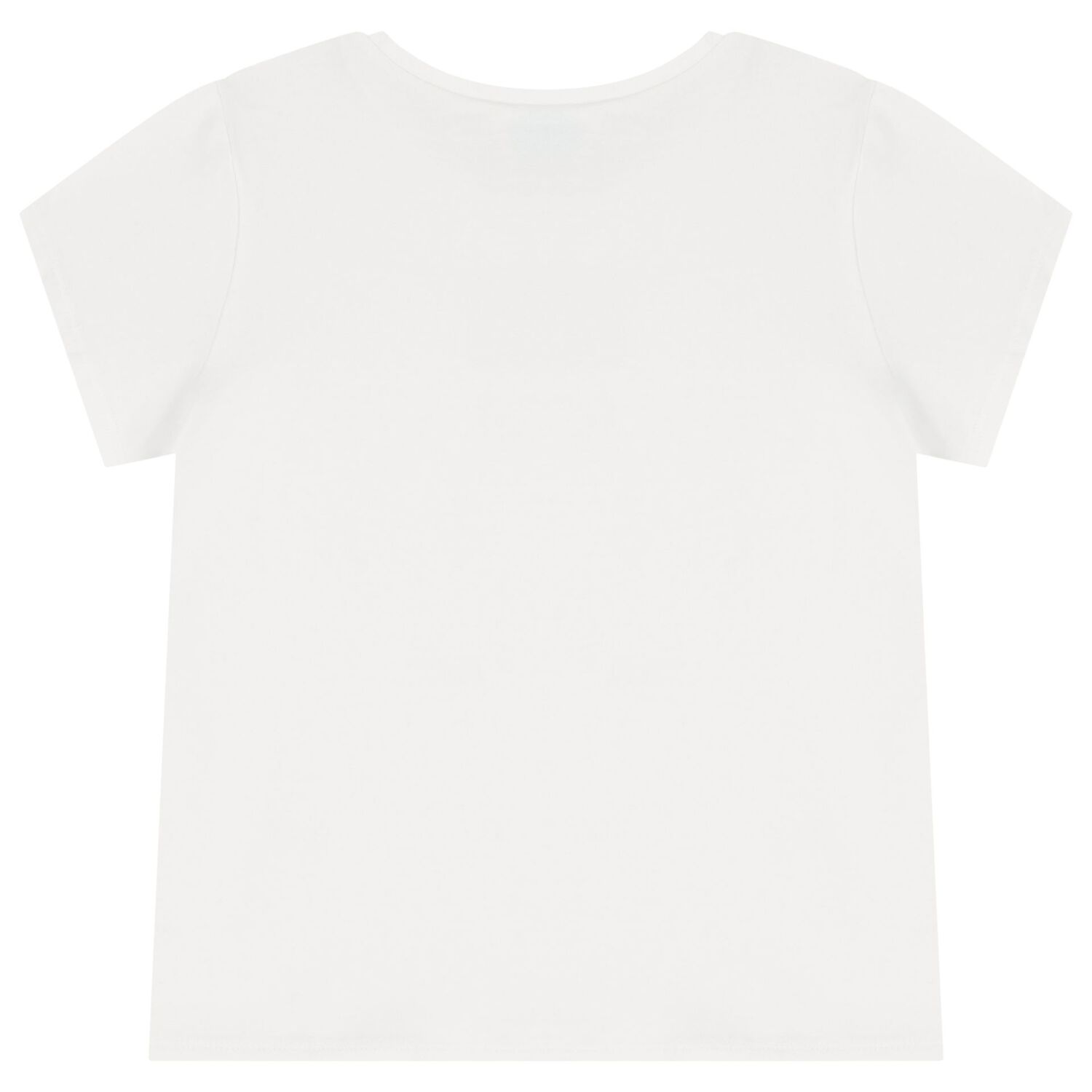Girls White Bow T-Shirt, 2, hi-res