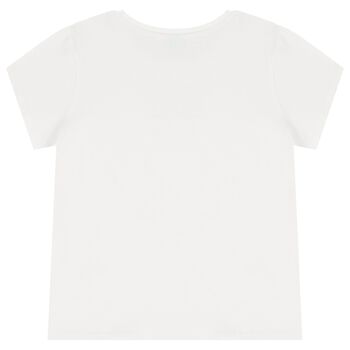 Girls White Bow T-Shirt