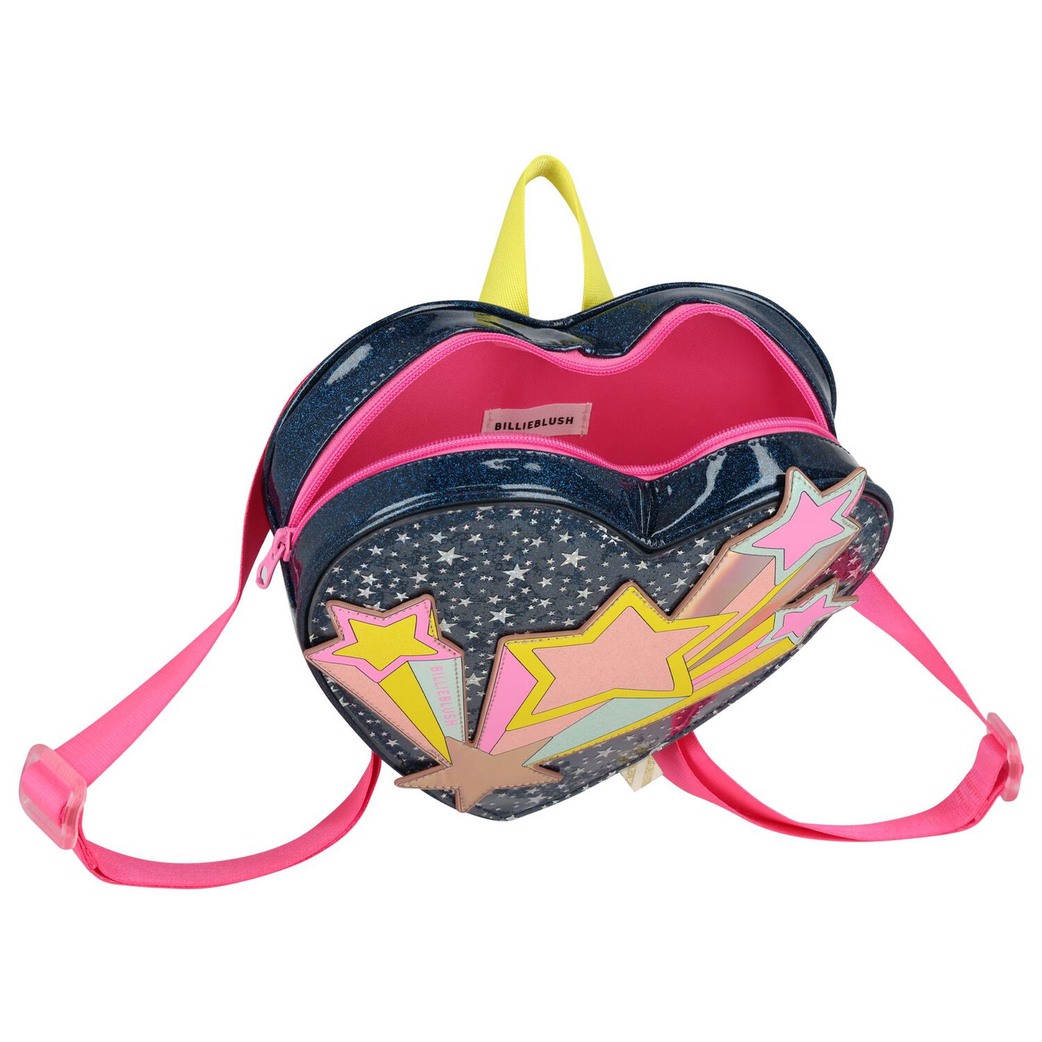 Girls Blue Sparkle Stars Backpack, 1, hi-res