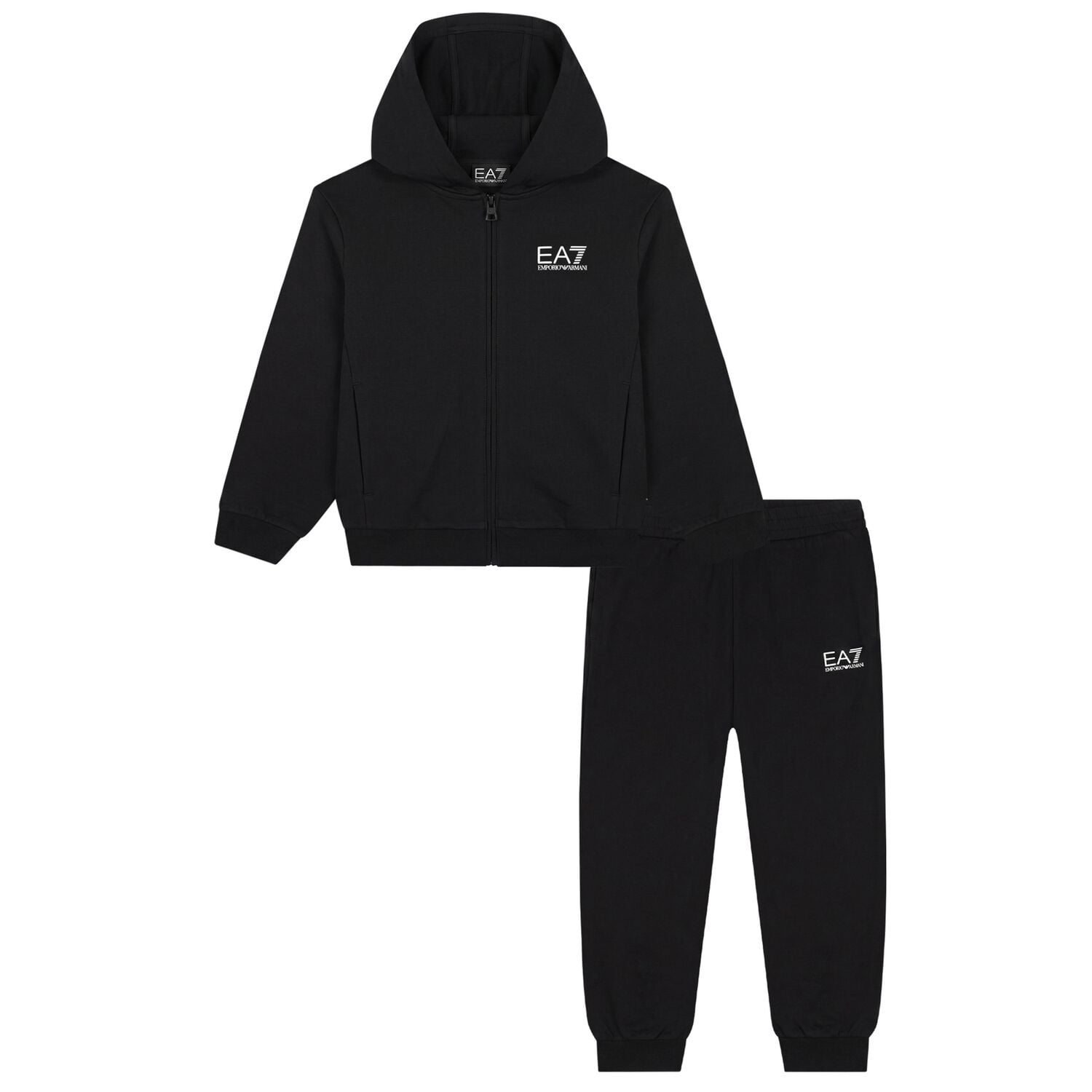 Boys Black Logo Tracksuit, 2, hi-res