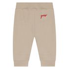 Baby Boys Beige Cotton Bear Tracksuit, 1, hi-res