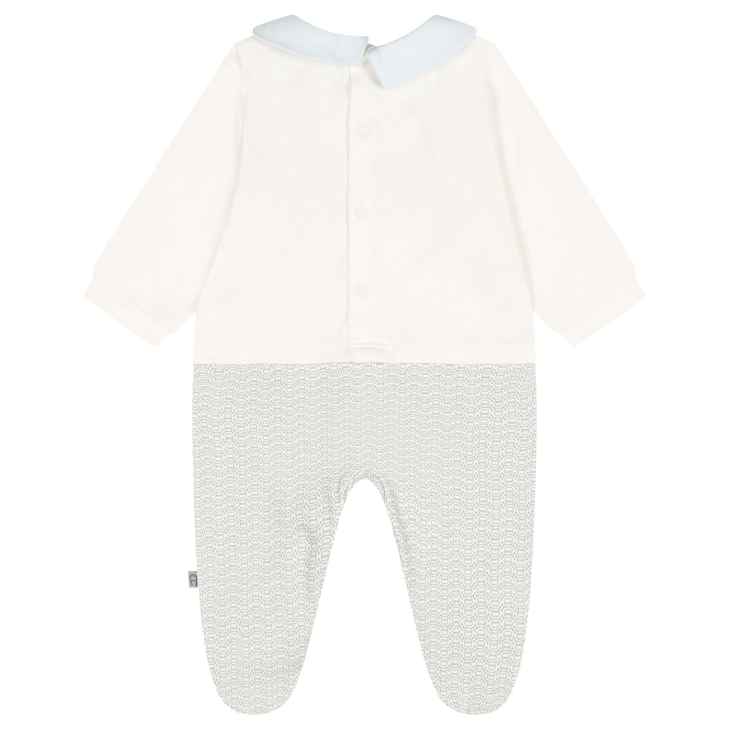 Baby Boys Blue & Gold Logo Babygrow, 1, hi-res