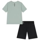 Boys Green & Black Minecraft Shorts Set, 1, hi-res