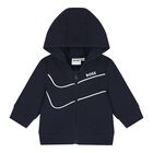 Baby Boys Navy Blue & White Logo Tracksuit Gift Set, 2, hi-res