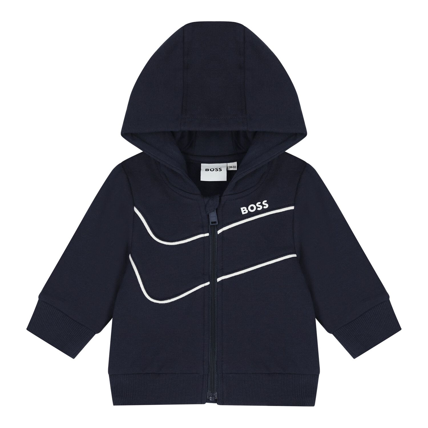 Baby Boys Navy Blue & White Logo Tracksuit Gift Set, 2, hi-res